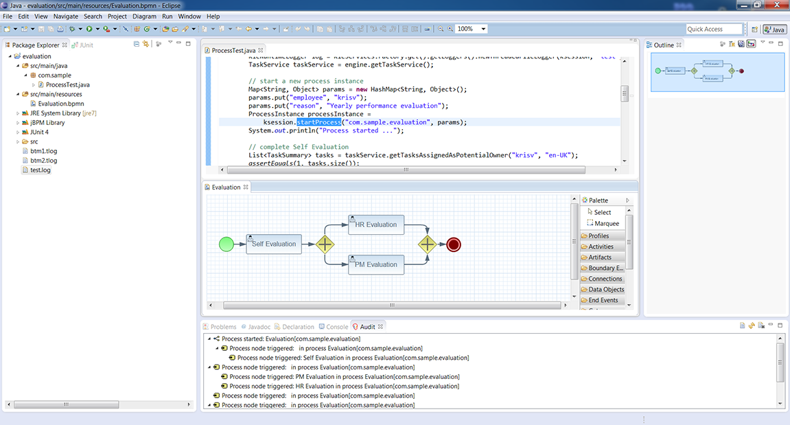 JBPM Eclipse. Params object